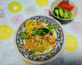鮭とブロッコリーとグリンピースの春パスタ作り方7写真