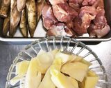 *筍と鶏もも肉・ごぼうの煮物*作り方1写真