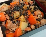 味わい深い✨鶏ももと根菜とひじきの煮物作り方6写真