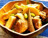 *筍と鶏もも肉・ごぼうの煮物*作り方5写真
