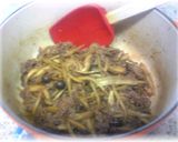 牛こまとごぼう・しめじ de 混ぜご飯♪作り方4写真