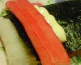 お弁当に簡単〰ちくわ&カニカマクルクル❤作り方3写真