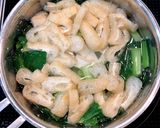 小松菜と油揚げと豆腐の味噌汁作り方3写真