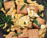 厚揚げ豆腐とにらの卵とじ作り方4写真