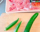 しゃぶしゃぶ豚肉とおくら胡瓜のキムチ和え作り方1写真
