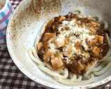 材料3つ!ハマる♡麻婆豆腐チーズうどん作り方3写真