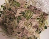 簡単♡豚カタ 豆苗・もやしのレンチン蒸し作り方6写真