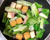 厚揚げチンゲン菜ハムのオイバタ炒め作り方3写真