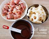 鶏肉と蓮根のチリソース炒め。作り方1写真