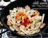 鶏肉と蓮根のチリソース炒め。作り方4写真