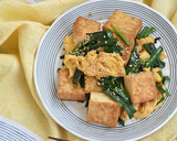 厚揚げ豆腐とにらの卵とじ作り方5写真