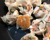 ほうれん草とコーンの蒸し焼きシューマイ作り方14写真