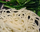 ニラとベーコンのトリフ塩焼きうどん作り方4写真