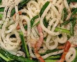 ニラとベーコンのトリフ塩焼きうどん作り方5写真