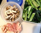 ササミと小松菜の中華丼作り方1写真