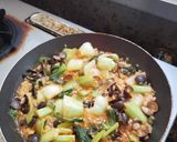 シジミとチンゲン菜のトマトリゾット作り方8写真
