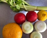 新玉ねぎとトマトと夏みかん作り方1写真