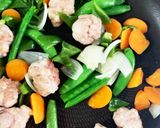 豚こま団子ミニトマト甘辛味噌野菜炒め作り方10写真