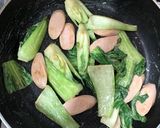 チンゲン菜魚肉ソーセージ卵マヨポンソテー作り方2写真