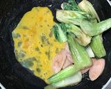 チンゲン菜魚肉ソーセージ卵マヨポンソテー作り方3写真