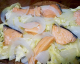 簡単♪甘塩鮭と長葱のレンジ蒸し作り方8写真