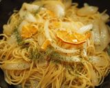 スキレットで、新玉ねぎのスパゲッティ作り方5写真