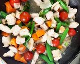 ミニトマトスナップエンドウ胸肉塩だれ炒め作り方13写真