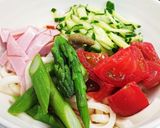 野菜たっぷりサラダうどん作り方3写真