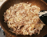 ひき肉とえのきの巣ごもり卵丼作り方3写真