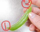 簡単☆スナップえんどうの筋取り作り方1写真