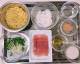 新たまねぎと生ハムの冷やしらーめん作り方1写真