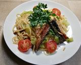 へしこと季節の野菜パスタ作り方4写真