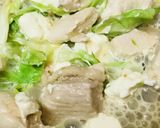 鶏肉とキャベツのプレーンなチーズソース煮作り方3写真