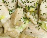 鶏肉とキャベツのプレーンなチーズソース煮作り方4写真