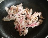 豚肉と辣韮とにんにくの茎の甘酢炒め♪作り方3写真