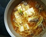 豚こまともやしのピリ辛豆腐作り方3写真