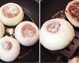 玉葱の器で♡トマトチーズ煮込みハンバーグ作り方4写真