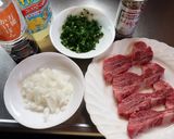 ポン酢と玉ねぎのタレ♪牛肉の焼肉丼作り方1写真