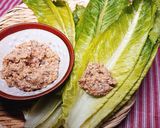 簡単！ロメインレタスの鯖味噌缶マヨ添え♪作り方4写真