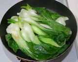 チンゲンサイのピリ辛肉味噌あんかけ作り方2写真