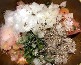 たっぷり玉ねぎの大葉トマトダレ作り方3写真