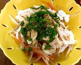 サラダチキン(鶏の酒蒸し)中華風サラダ作り方3写真