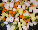 サラダチキン☆野菜とチーズ入りカレーパイ作り方3写真