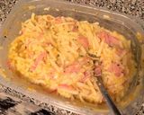 うどんと卵のハムチーズ焼き作り方1写真