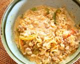 キャベツと豚そぼろの辛ラーメン作り方16写真