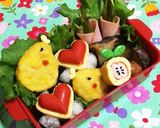 卵とウインナーでWハート♡ハートおにぎり作り方4写真