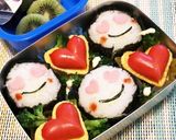 卵とウインナーでWハート♡ハートおにぎり作り方5写真