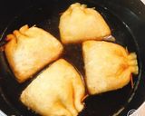 ほっとする♡青菜と卵&カニカマの巾着煮♪作り方9写真