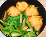 ほっとする♡青菜と卵&カニカマの巾着煮♪作り方11写真