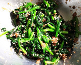 ほうれん草の梅おかか　　ワサビ和え作り方1写真